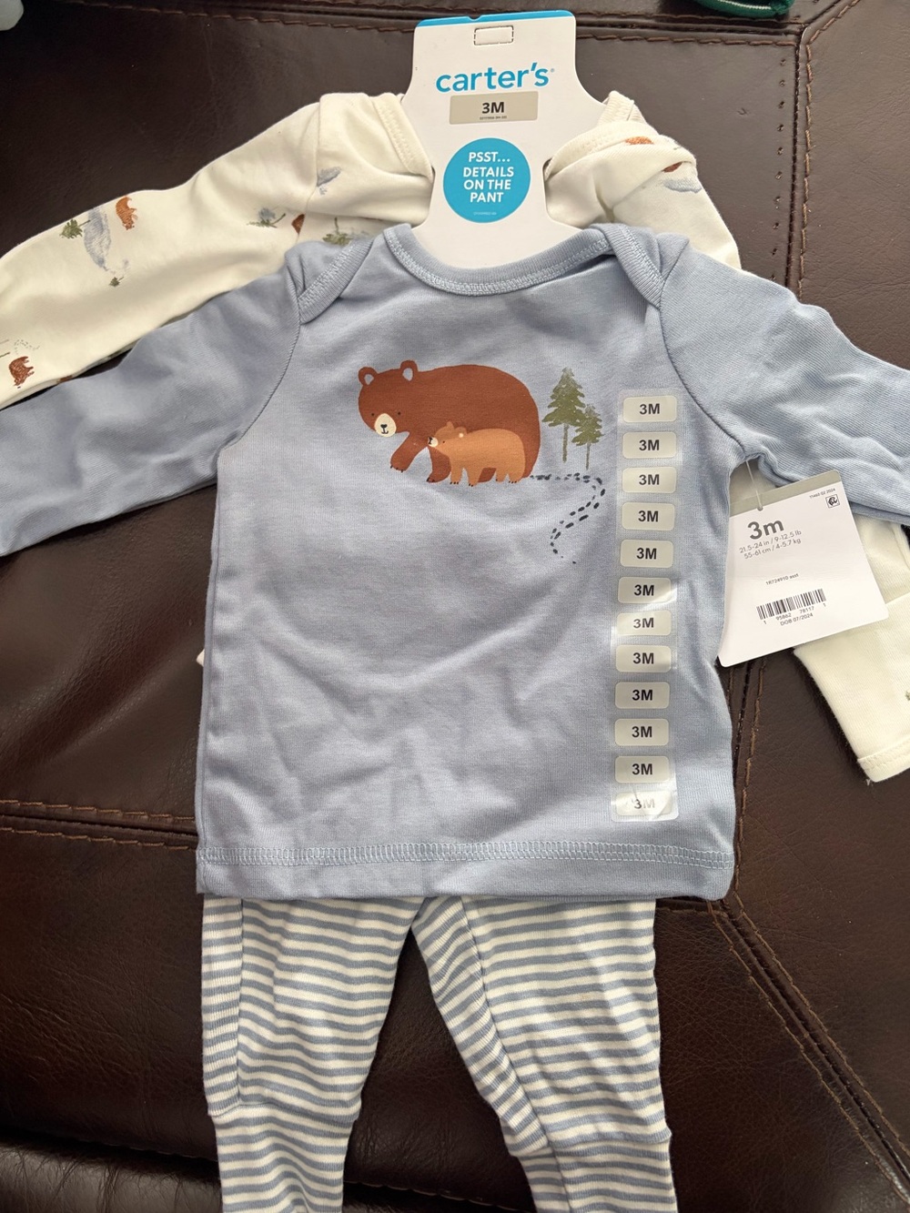 Carter's Light Blue Bear Print Long-Sleeve Set